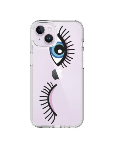 iPhone 14 Plus Case Eyes Blue Clear - Léa Clément