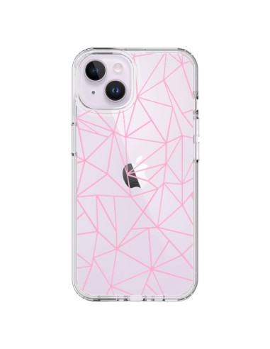 iPhone 14 Plus Case Lines Triangle Pink Clear - Project M