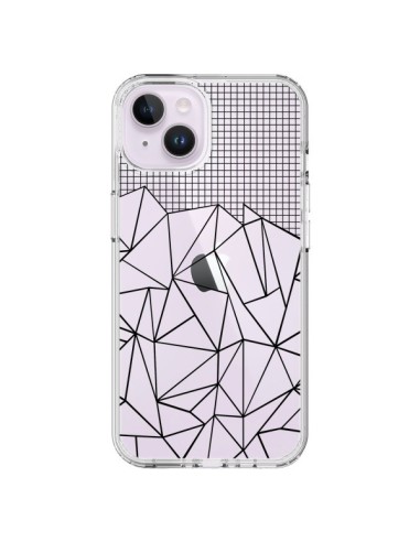 iPhone 14 Plus Case Lines Grid Abstract Black Clear - Project M