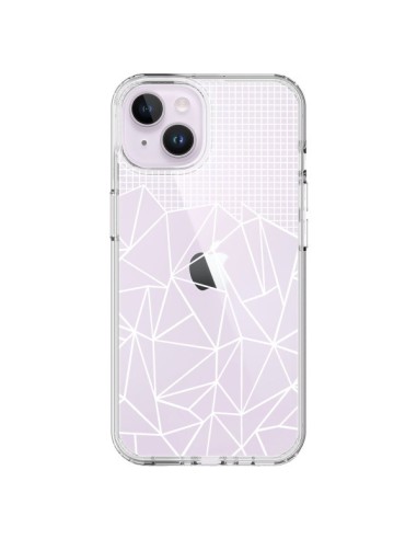 Coque iPhone 14 Plus Lignes Grilles Grid Abstract Blanc Transparente - Project M