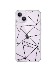 Cover iPhone 14 Plus Linee Punti Astratto Nero...