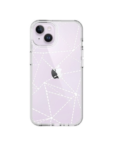 Cover iPhone 14 Plus Linee Punti Astratto Bianco Trasparente - Project M