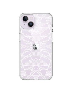 Coque iPhone 14 Plus Lignes Miroir Grilles Triangles Grid...