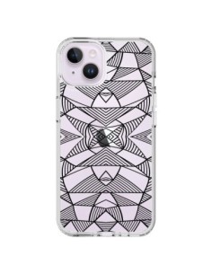 Coque iPhone 14 Plus Lignes Miroir Grilles Triangles Grid...