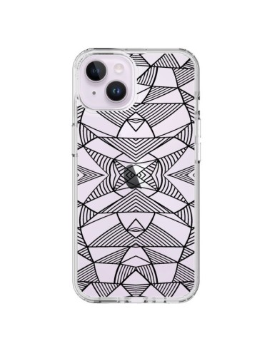 iPhone 14 Plus Case Lines Mirrors Grid Triangles Abstract Black Clear - Project M