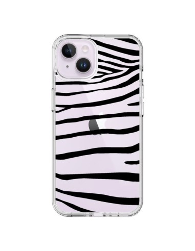 Coque iPhone 14 Plus Zebre Zebra Noir Transparente - Project M