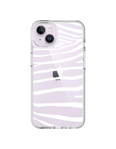 Coque iPhone 14 Plus Zebre Zebra Blanc Transparente - Project M