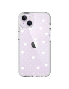 iPhone 14 Plus Case Points Hearts White Clear - Project M