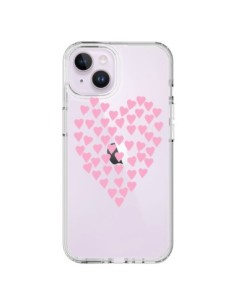 Coque iPhone 14 Plus Coeurs Heart Love Rose Pink...