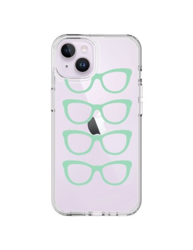 Coque iPhone 14 Plus Sunglasses Lunettes Soleil Mint Bleu Vert Transparente - Project M