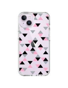 iPhone 14 Plus Case Triangles Pink Black Clear - Project M