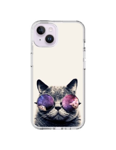 Cover iPhone 14 Plus Gatto con gli occhiali- Gusto NYC