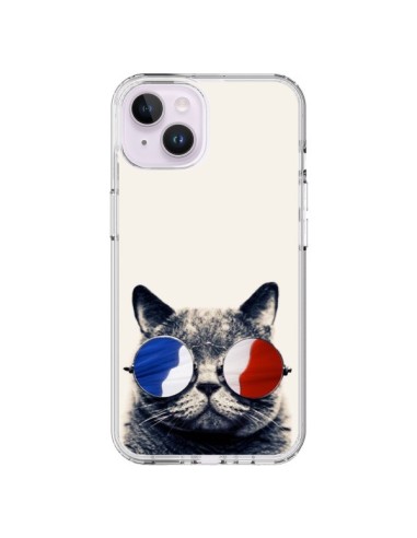 Coque iPhone 14 Plus Chat à lunettes françaises - Gusto NYC