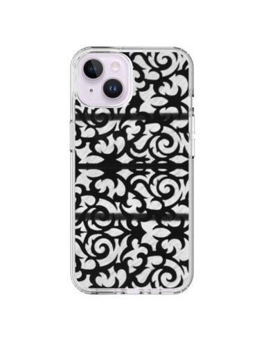 Coque iPhone 14 Plus Abstrait Noir et Blanc - Irene Sneddon