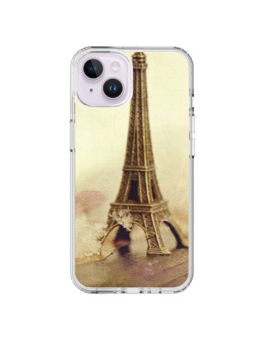 Coque iPhone 14 Plus Tour Eiffel Vintage - Irene Sneddon