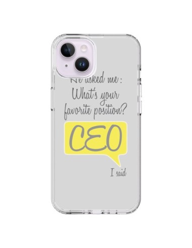 Coque iPhone 14 Plus What's your favorite position CEO I said, jaune - Shop Gasoline