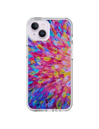 Cover iPhone 14 Plus Fiori Blu Rosa Splash - Ebi Emporium