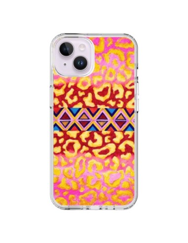 iPhone 14 Plus Case Tribal Leopard Pink - Ebi Emporium