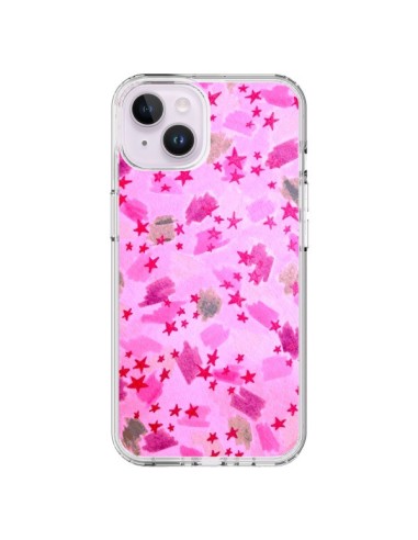 Coque iPhone 14 Plus Stars Etoiles Roses - Ebi Emporium