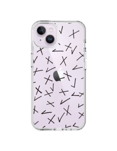 Coque iPhone 14 Plus Cross Croix Check Transparente - Ebi Emporium