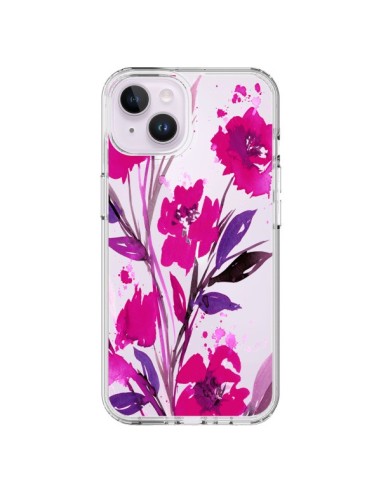 Coque iPhone 14 Plus Roses Fleur Flower Transparente - Ebi Emporium