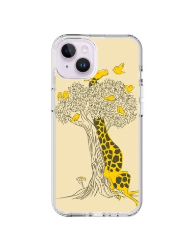 Coque iPhone 14 Plus Girafe Amis Oiseaux - Jay Fleck