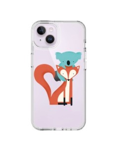 Cover iPhone 14 Plus Volpe e Koala Amore Trasparente -...