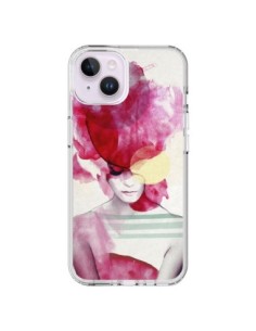 Coque iPhone 14 Plus Bright Pink Portrait Femme - Jenny...