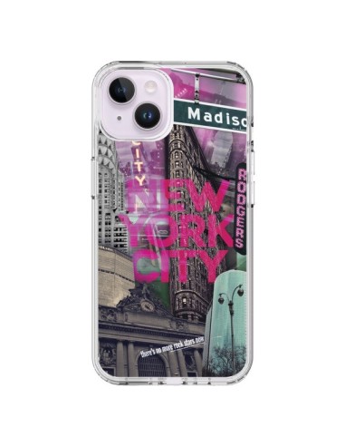 Coque iPhone 14 Plus New York City Rose - Javier Martinez
