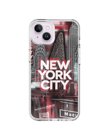 Coque iPhone 14 Plus New York City Rouge - Javier Martinez