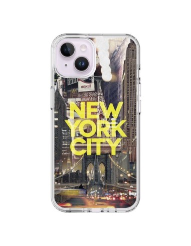 Coque iPhone 14 Plus New York City Jaune - Javier Martinez
