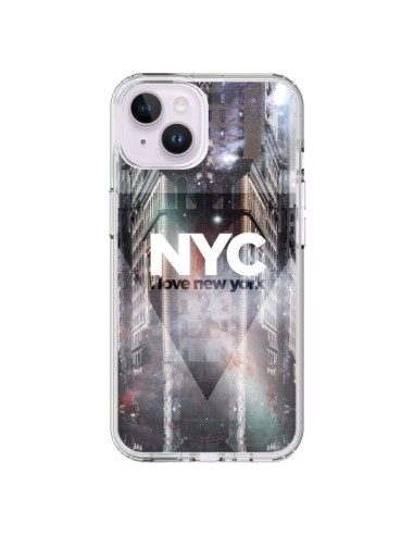Coque iPhone 14 Plus I Love New York City Violet - Javier Martinez