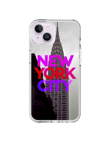 Coque iPhone 14 Plus New York City Rose Rouge - Javier Martinez