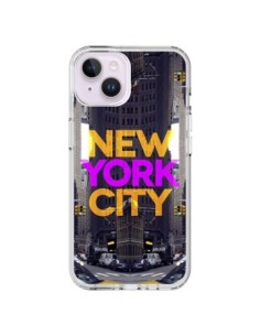 Coque iPhone 14 Plus New York City Orange Violet - Javier...