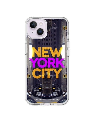 Coque iPhone 14 Plus New York City Orange Violet - Javier Martinez