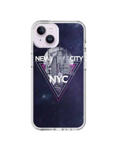 iPhone 14 Plus Case New York City Triangle Pink - Javier Martinez
