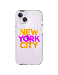 iPhone 14 Plus Case New York City NYC Orange Pink Clear -...