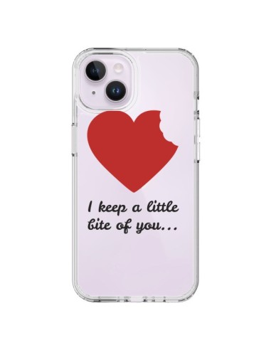 Coque iPhone 14 Plus I keep a little bite of you Love Heart Amour Transparente - Julien Martinez