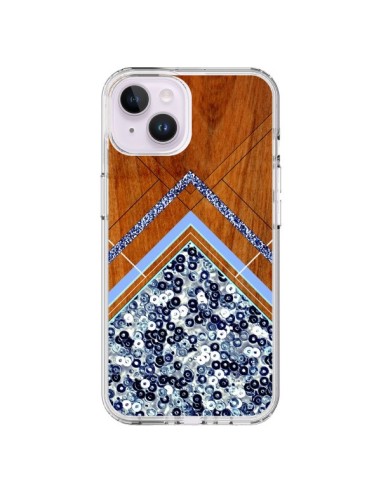 iPhone 14 Plus Case Sequin Geometry Wood Aztec Tribal - Jenny Mhairi