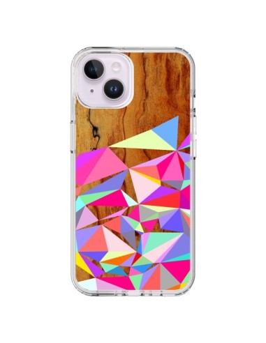 iPhone 14 Plus Case Wooden Multi Geo Wood Aztec Tribal - Jenny Mhairi