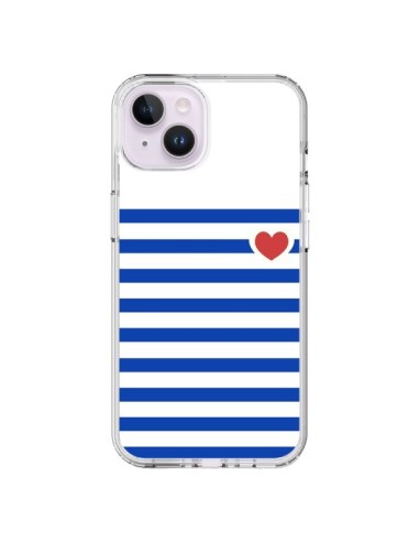 Coque iPhone 14 Plus Mariniere Coeur - Jonathan Perez