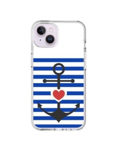 Cover iPhone 14 Plus Mariniere Ancora Marina Cuore -...