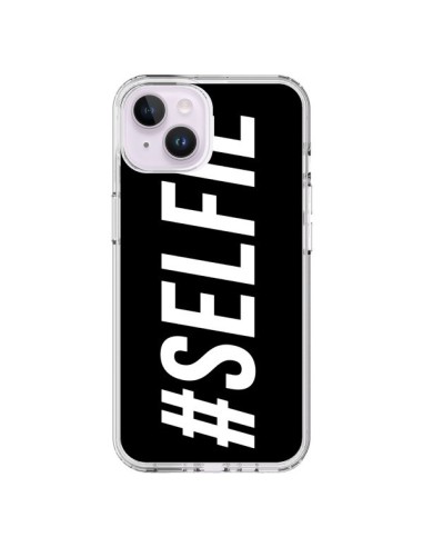 Coque iPhone 14 Plus Hashtag Selfie Noir Horizontal - Jonathan Perez