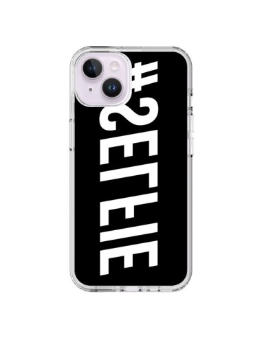 Coque iPhone 14 Plus Hashtag Selfie Blanc Inversé Horizontal - Jonathan Perez