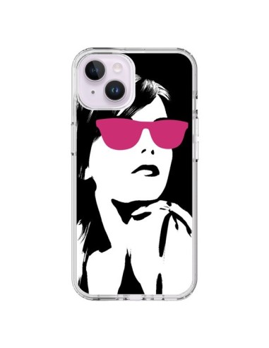 Coque iPhone 14 Plus Fille Lunettes Roses - Jonathan Perez