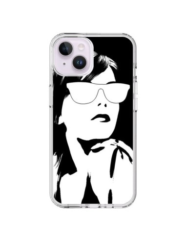 Cover iPhone 14 Plus Ragazza Occhiali Bianco - Jonathan Perez