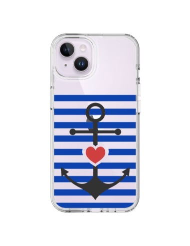 iPhone 14 Plus Case Ancora Marina Heart Clear - Jonathan Perez