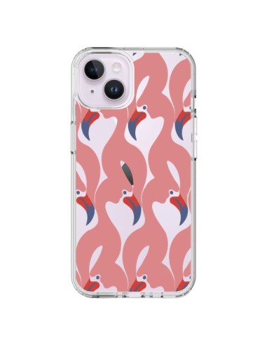 Coque iPhone 14 Plus Flamant Rose Flamingo Transparente - Dricia Do