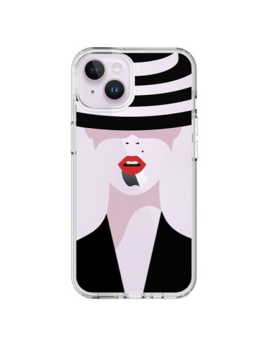 Coque iPhone 14 Plus Femme Chapeau Hat Lady Transparente - Dricia Do