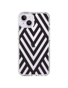 Coque iPhone 14 Plus Geometric Azteque Noir Transparente...